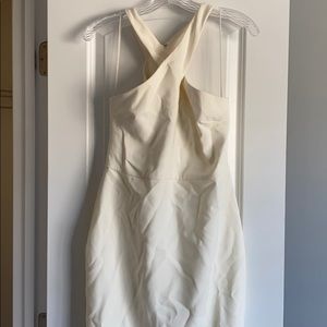 White cross neck dress